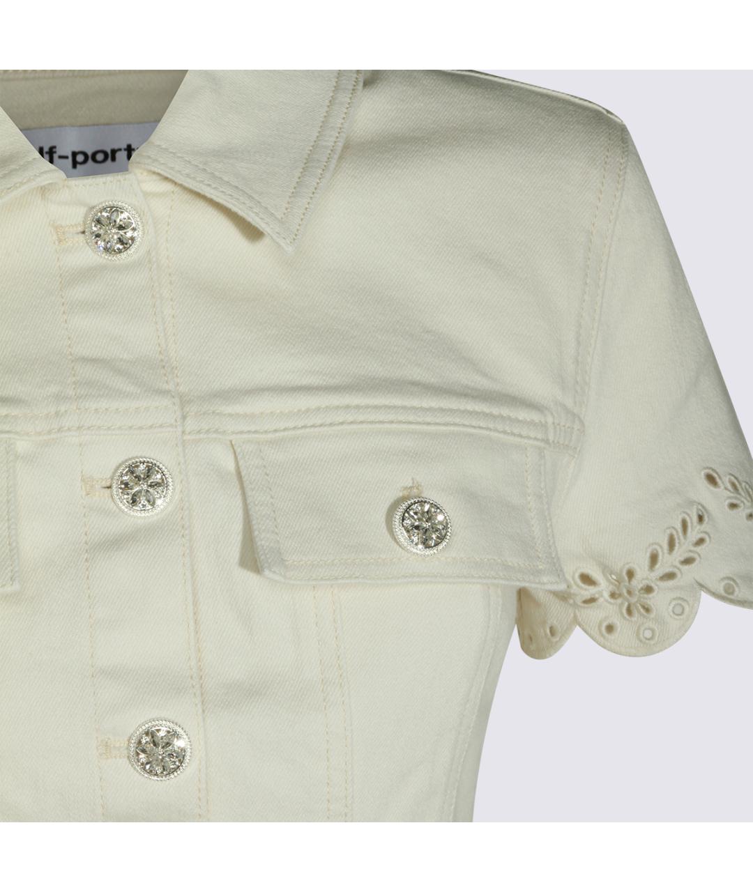 SELF-PORTRAIT Белое хлопковое повседневное платье, фото 3