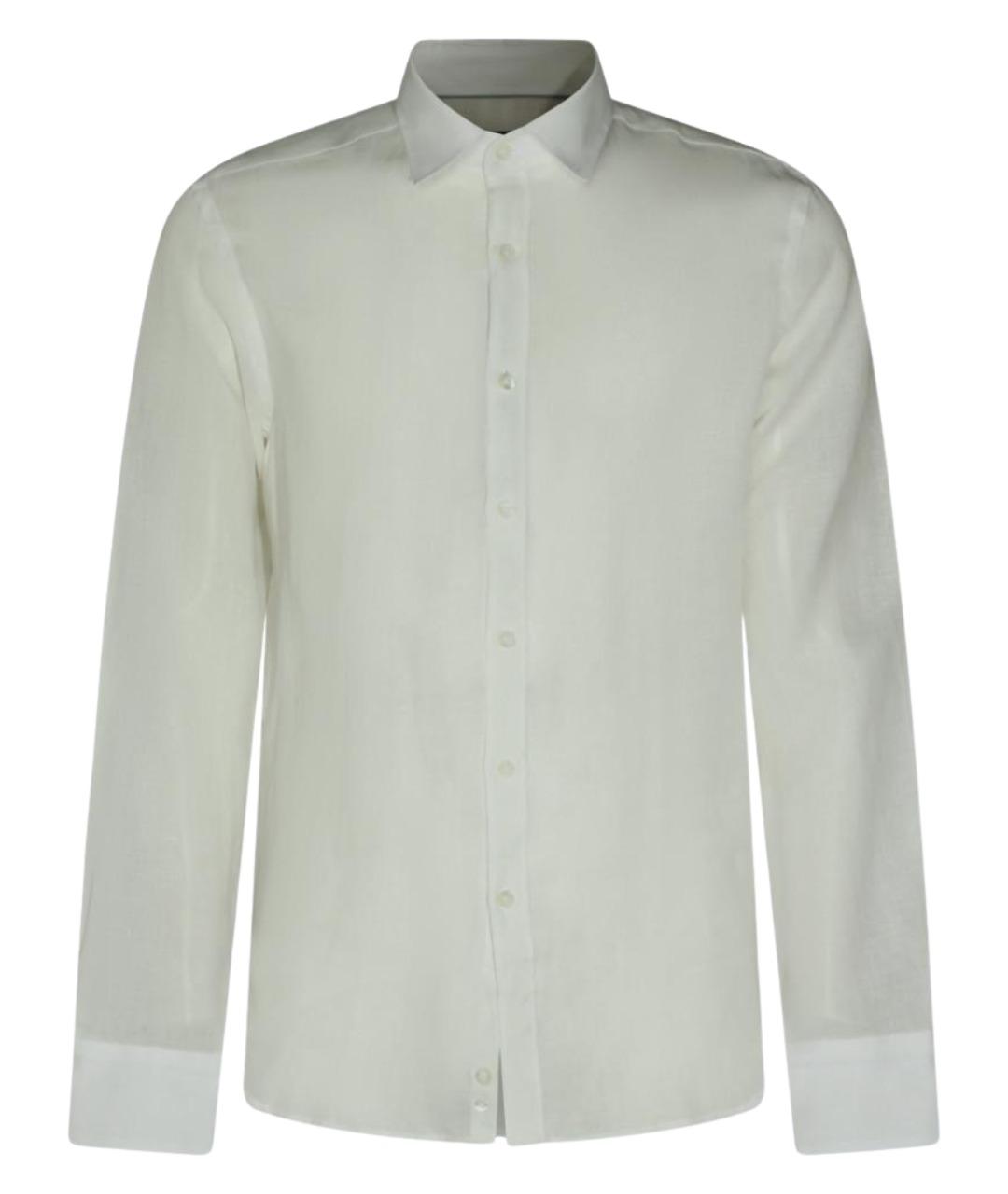 CANALI Белая льняная кэжуал рубашка, фото 1