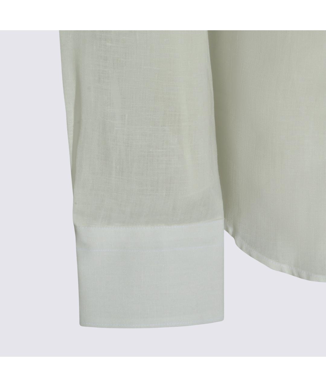 CANALI Белая льняная кэжуал рубашка, фото 3