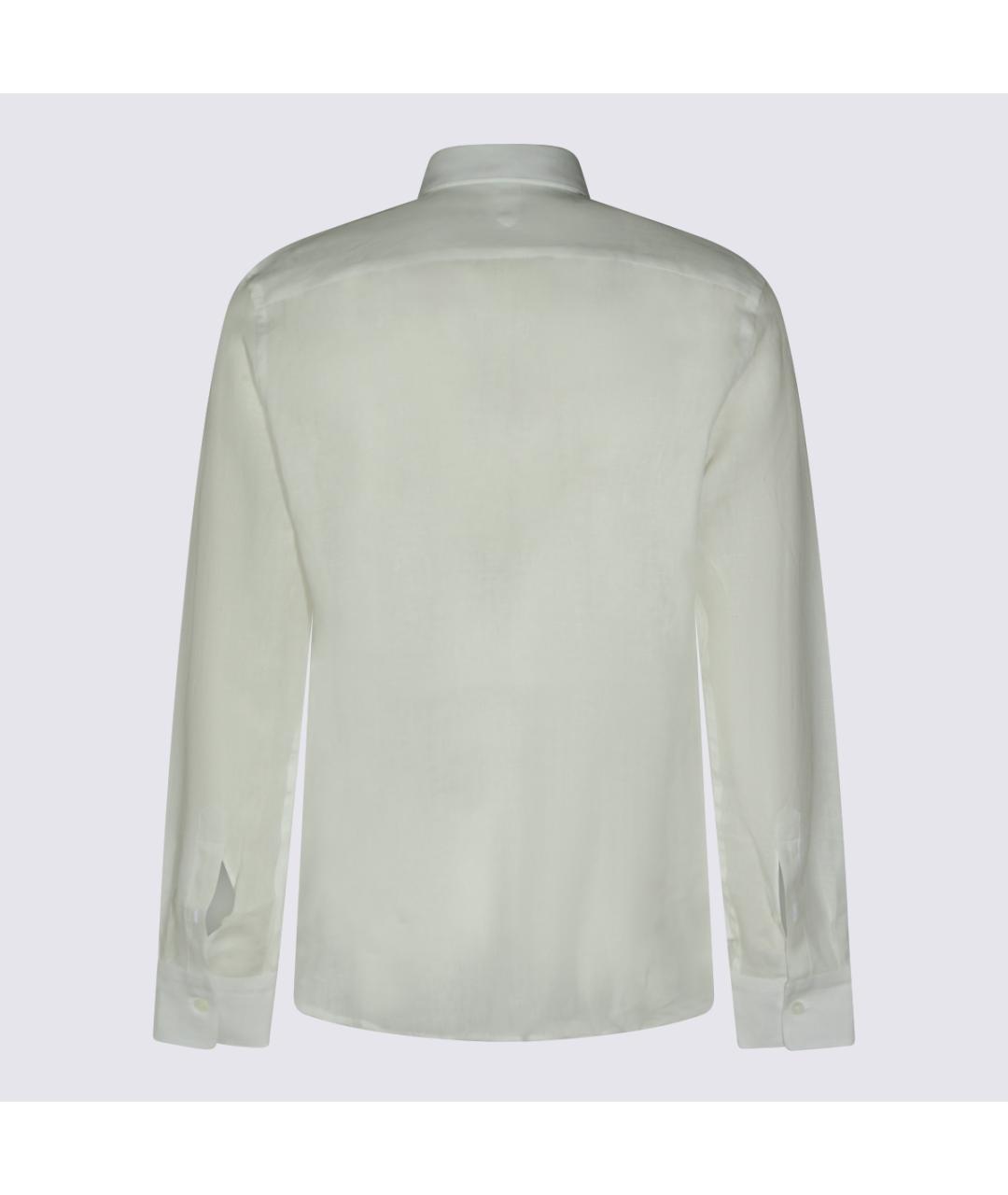 CANALI Белая льняная кэжуал рубашка, фото 2