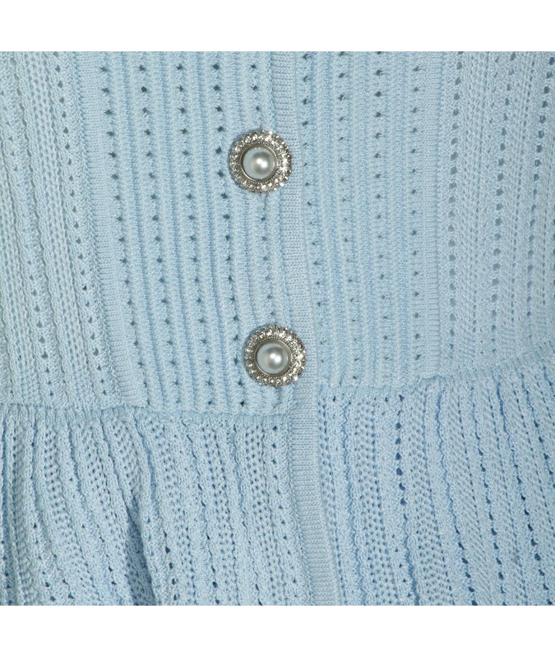 SELF-PORTRAIT Голубое синтетическое коктейльное платье, фото 4