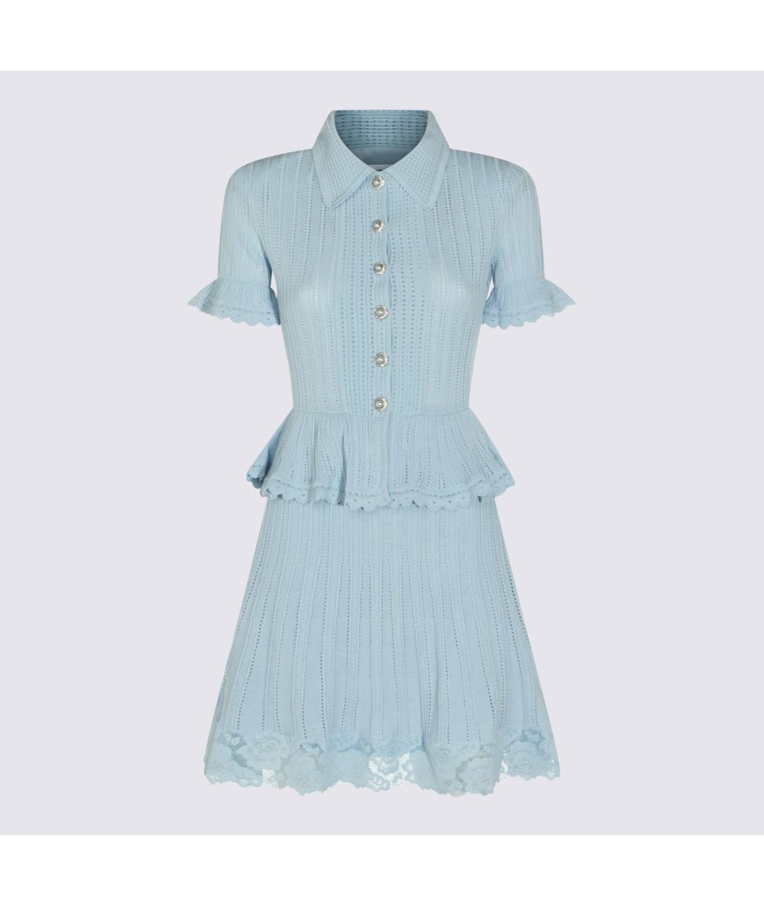 SELF-PORTRAIT Голубое синтетическое коктейльное платье, фото 5