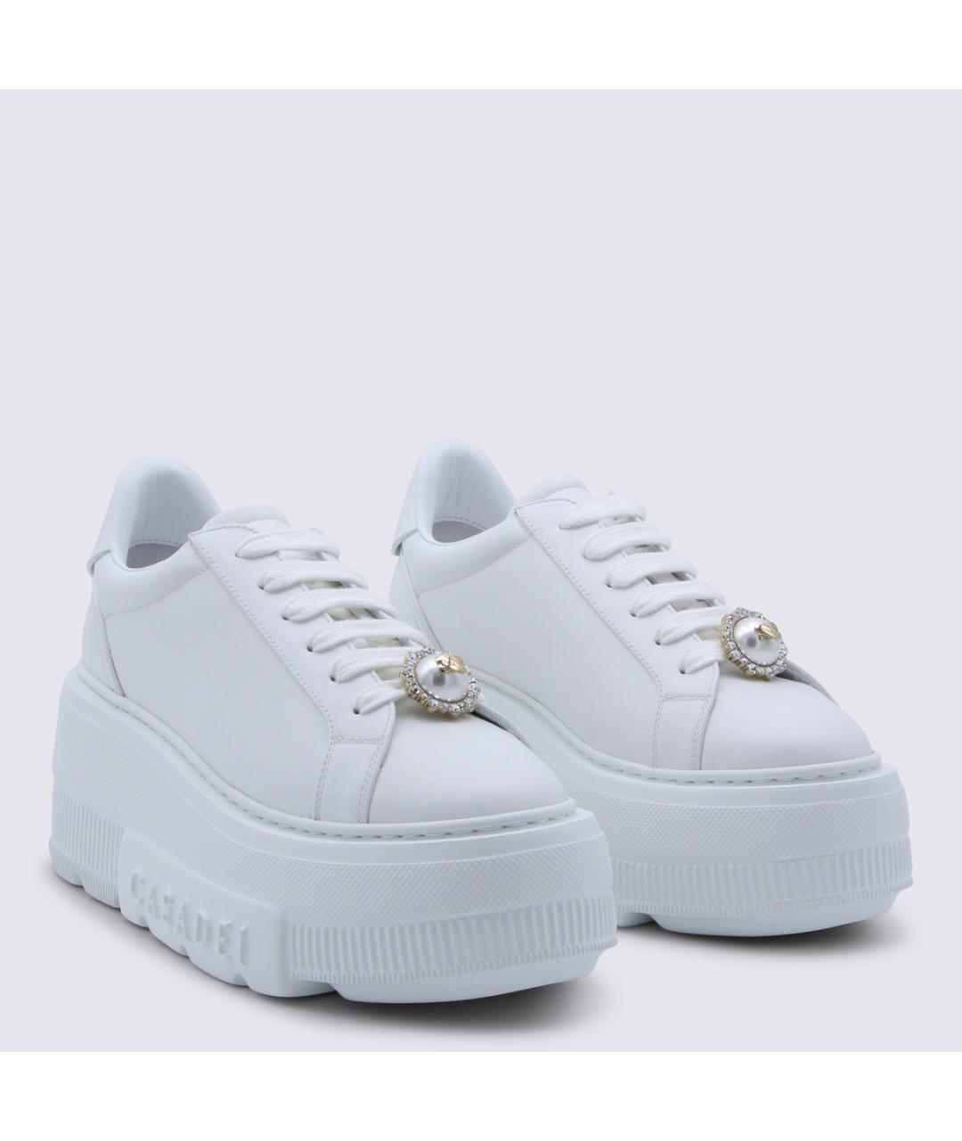 CASADEI Белые кожаные кроссовки, фото 2