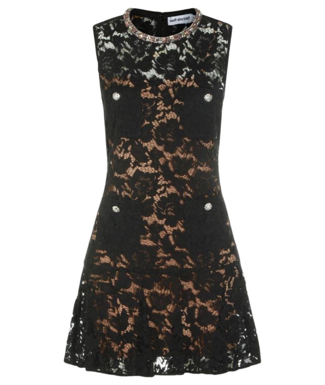 SELF-PORTRAIT Черное полиэстеровое коктейльное платье, фото 1