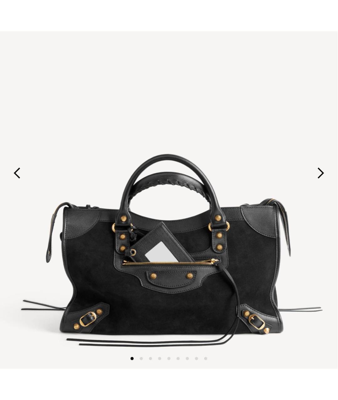 BALENCIAGA Черная замшевая сумка тоут, фото 5