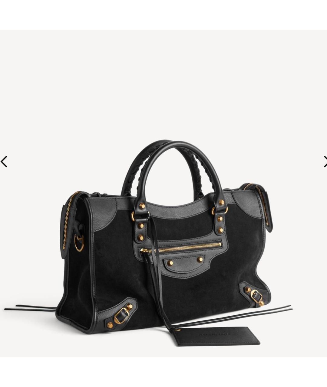 BALENCIAGA Черная замшевая сумка тоут, фото 2