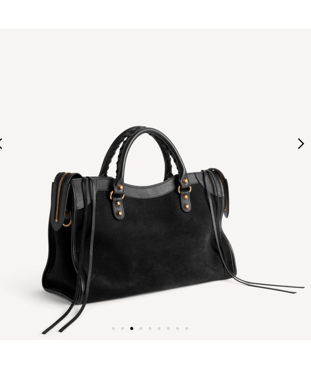 BALENCIAGA Черная замшевая сумка тоут, фото 3