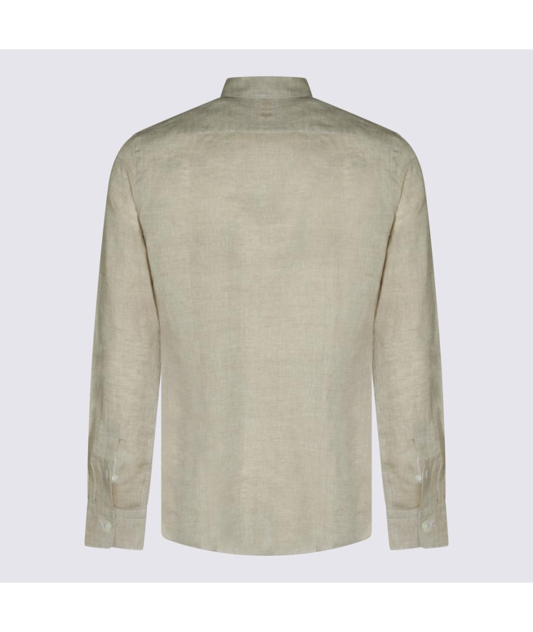 CANALI Бежевая льняная кэжуал рубашка, фото 2
