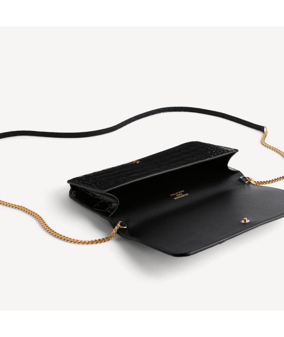 BALENCIAGA Черная кожаная сумка через плечо, фото 4