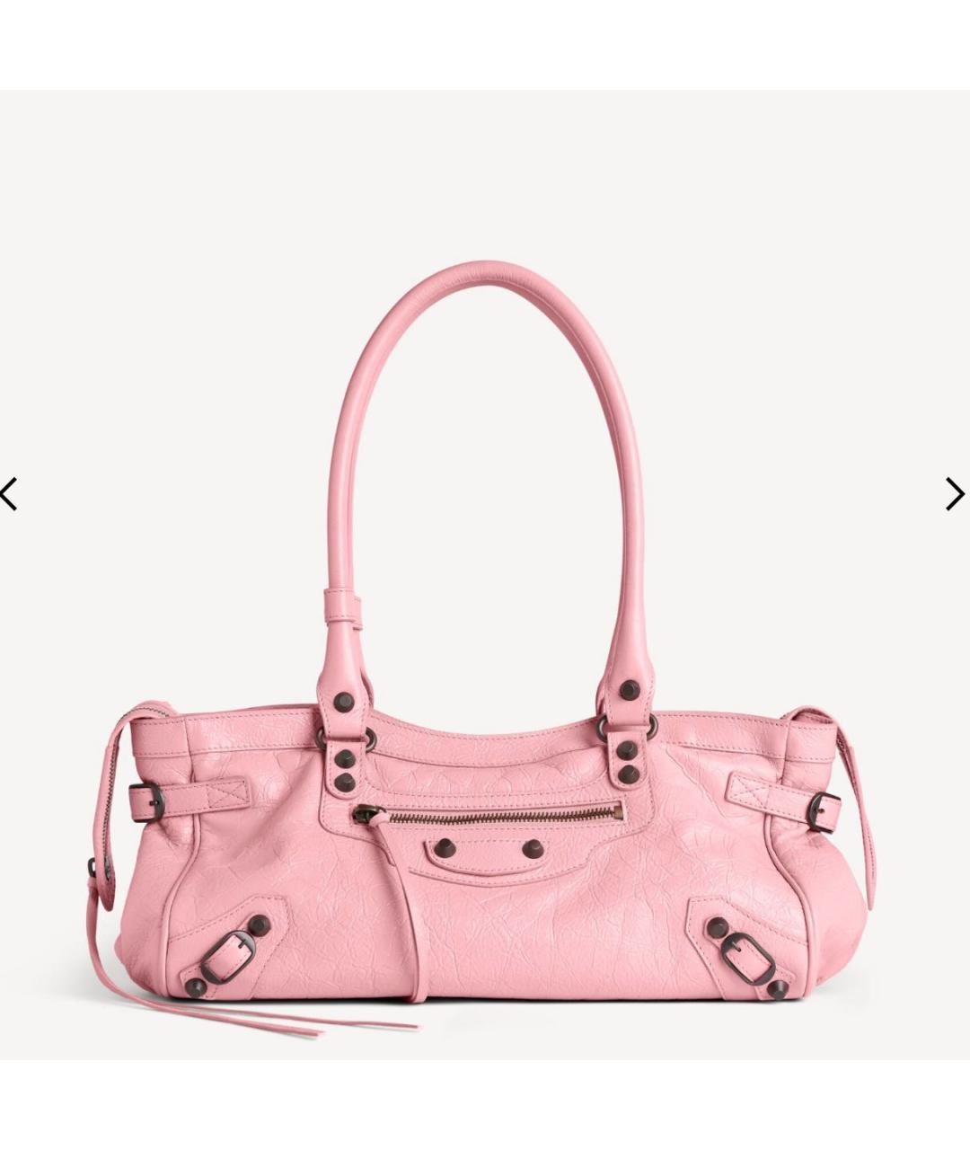 BALENCIAGA Розовая кожаная сумка тоут, фото 3