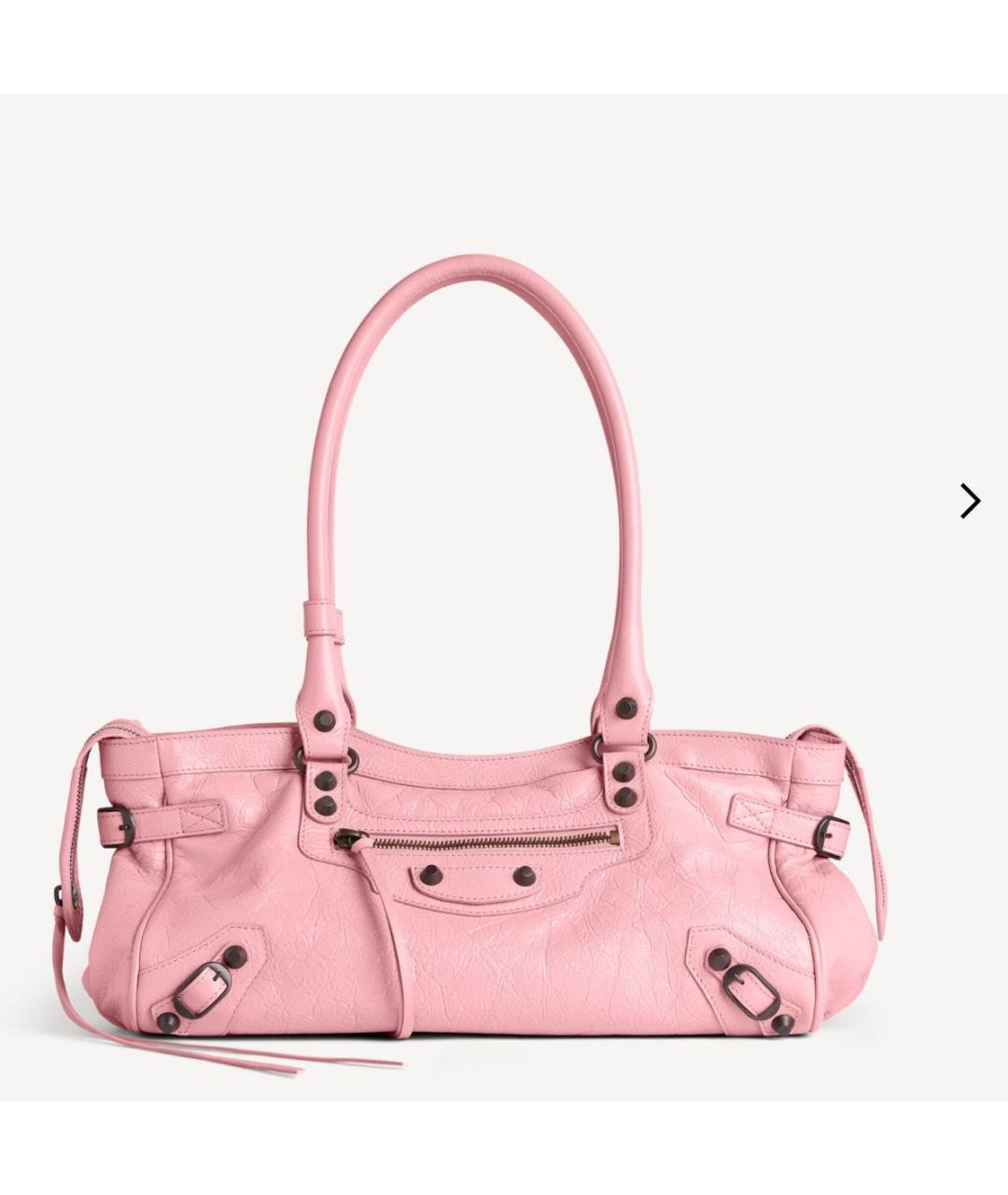 BALENCIAGA Розовая кожаная сумка тоут, фото 5