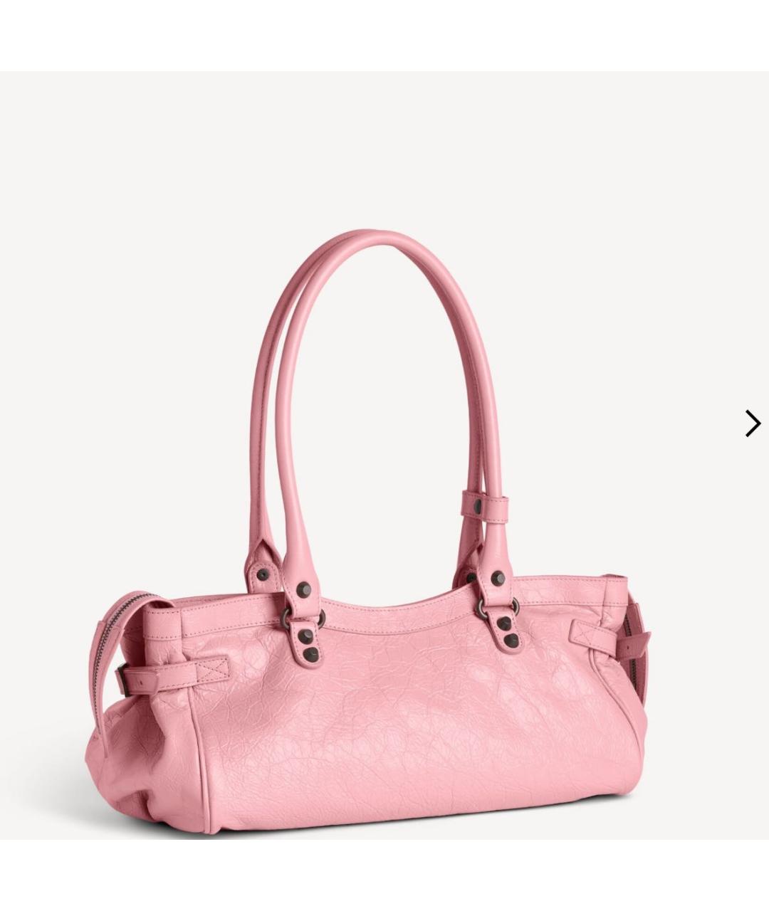 BALENCIAGA Розовая кожаная сумка тоут, фото 2