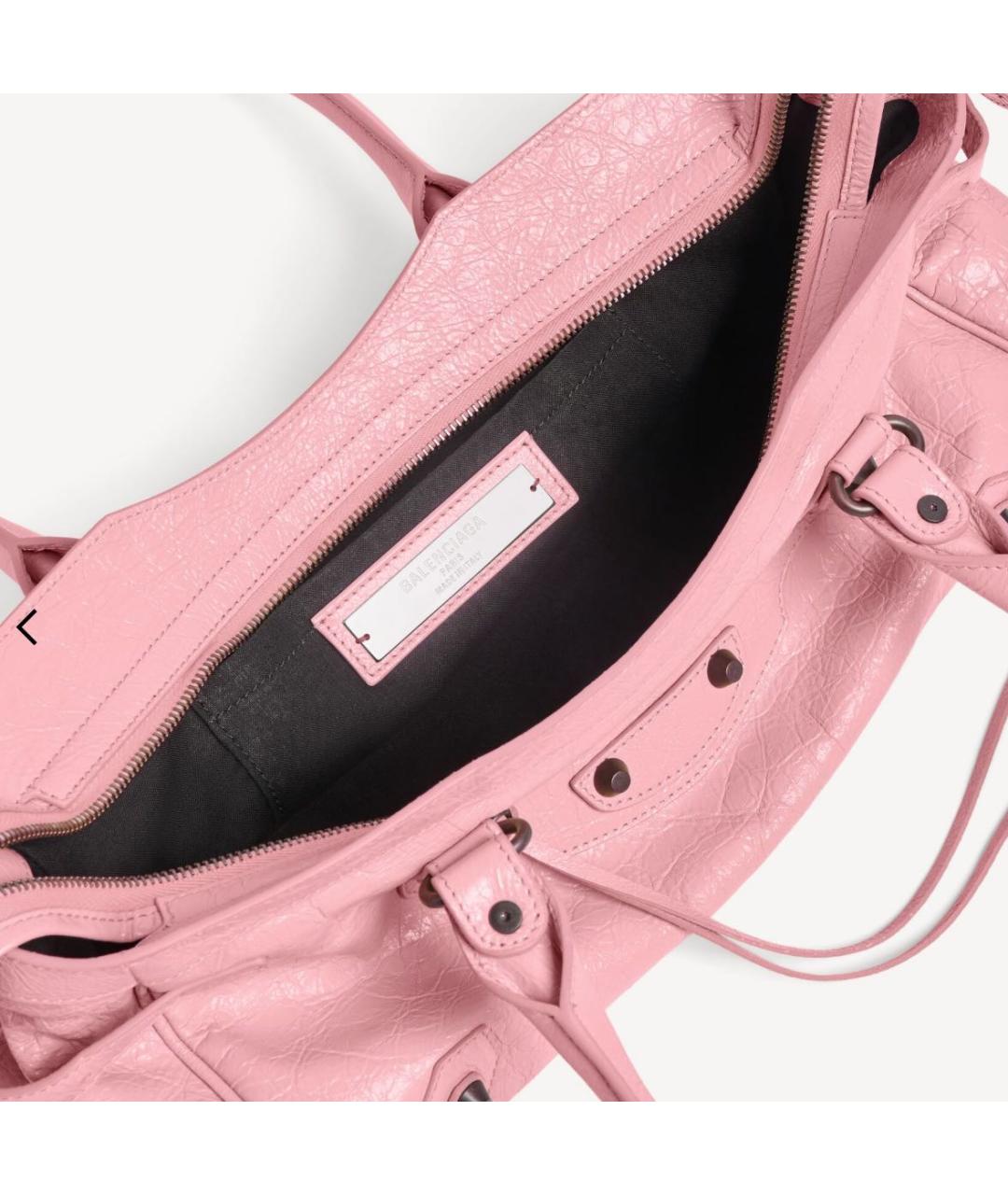 BALENCIAGA Розовая кожаная сумка тоут, фото 4