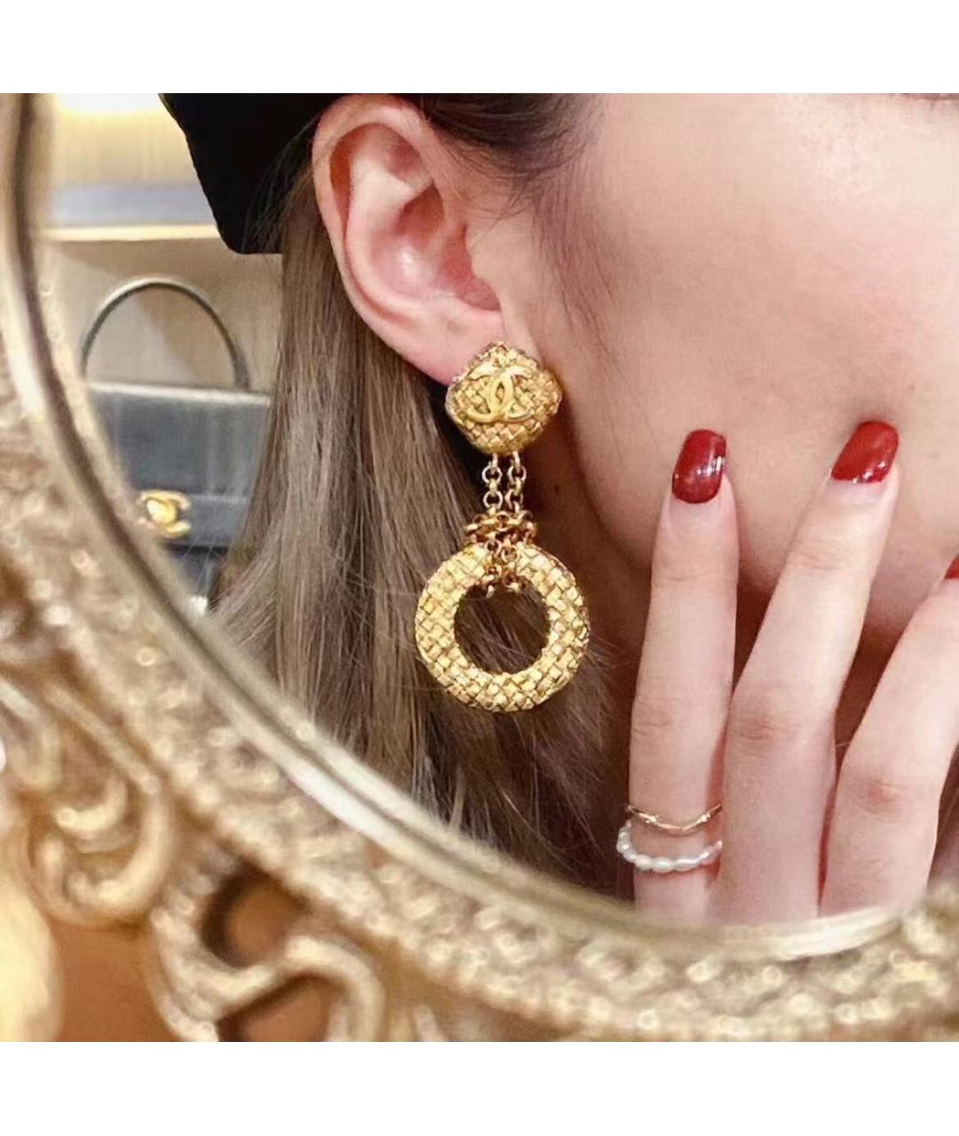 CHANEL Золотые серьги, фото 6