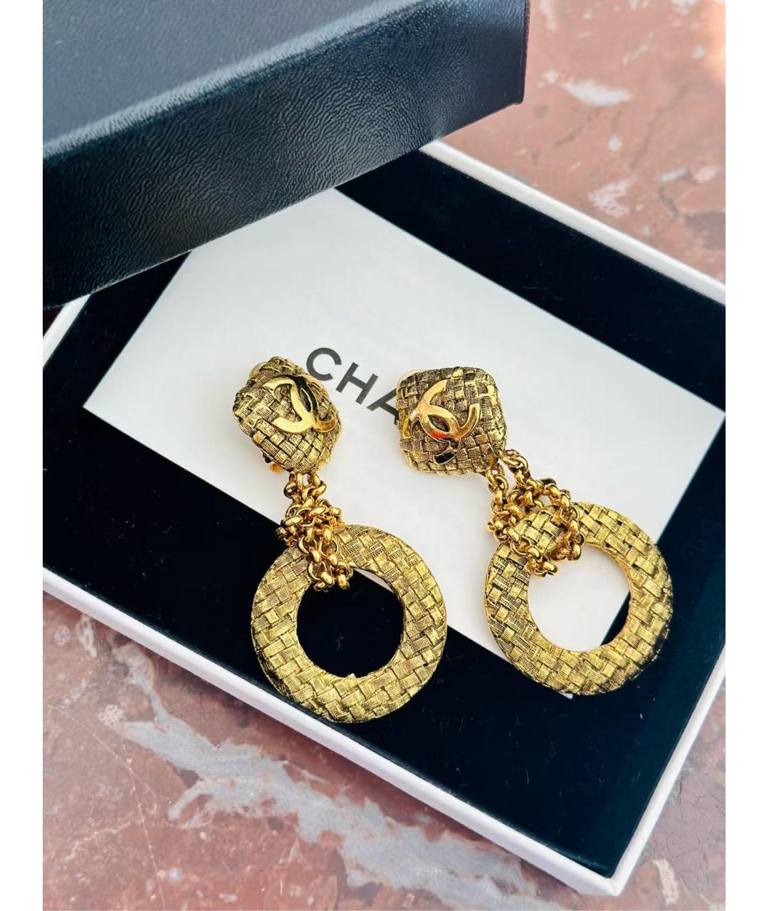 CHANEL Золотые серьги, фото 2