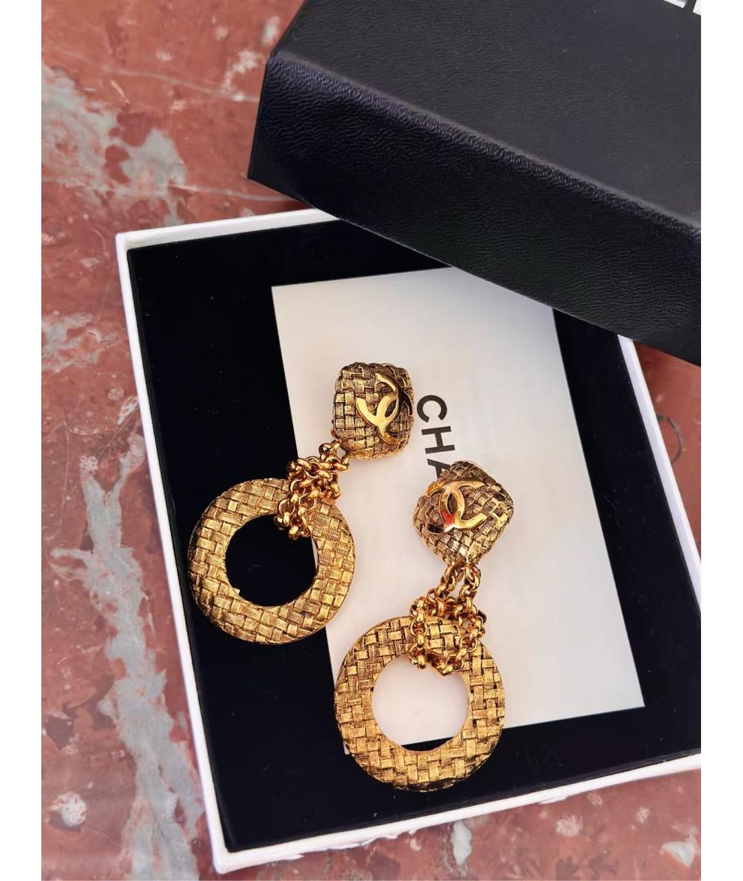 CHANEL Золотые серьги, фото 3