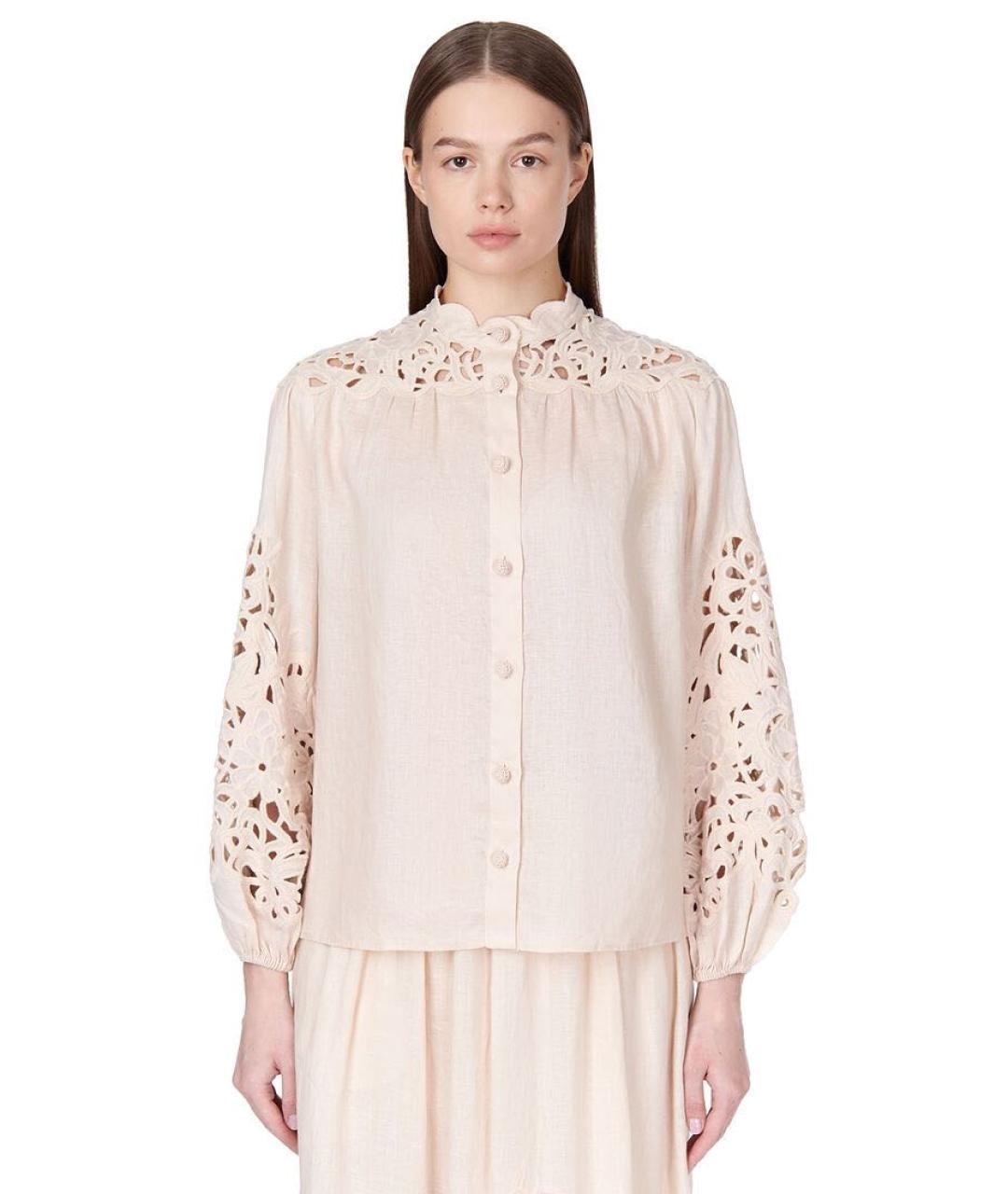 ZIMMERMANN Бежевый льняной костюм с юбками, фото 3