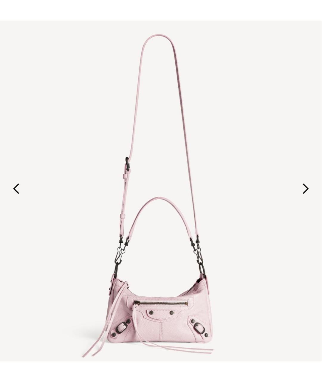 BALENCIAGA Розовая кожаная сумка через плечо, фото 3