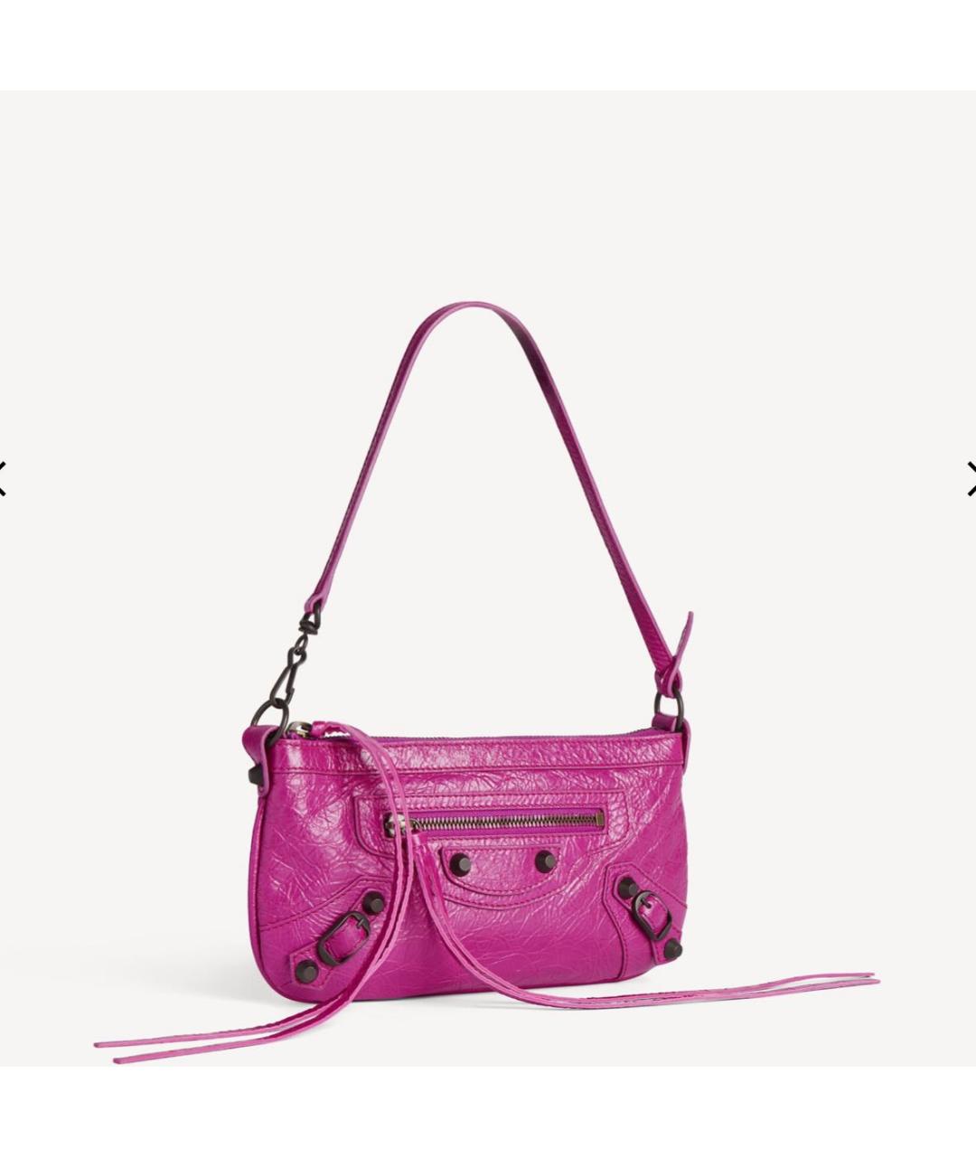 BALENCIAGA Фуксия кожаная сумка с короткими ручками, фото 2