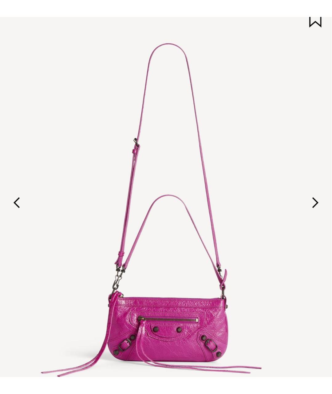 BALENCIAGA Фуксия кожаная сумка с короткими ручками, фото 3