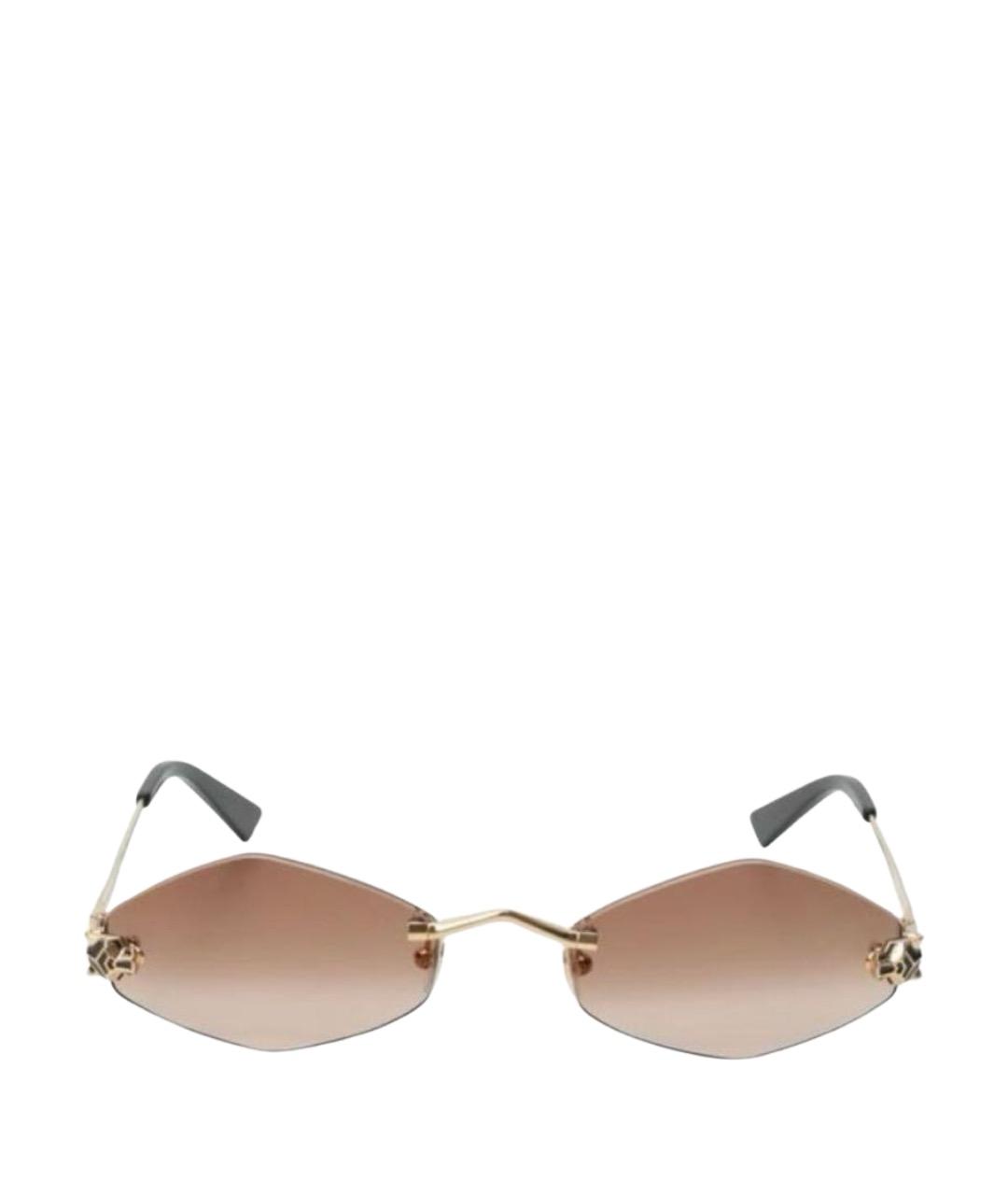 CARTIER Коричневые металлические солнцезащитные очки, фото 1