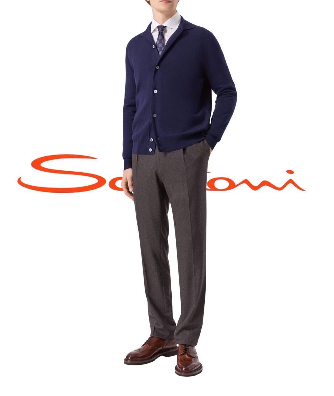 SANTONI Коричневые кожаные туфли, фото 7