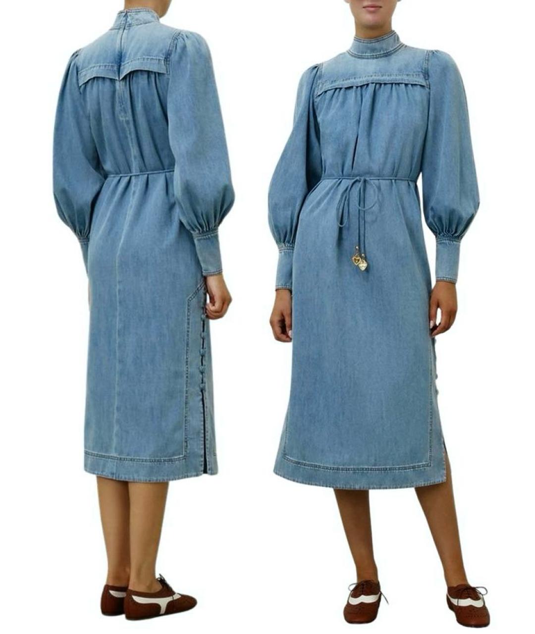 ZIMMERMANN Голубое хлопковое повседневное платье, фото 5