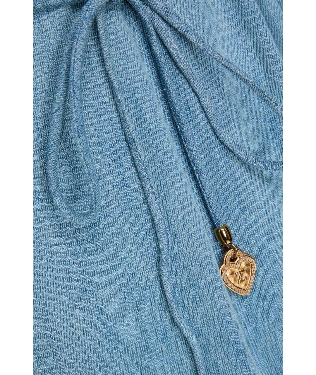 ZIMMERMANN Голубое хлопковое повседневное платье, фото 4