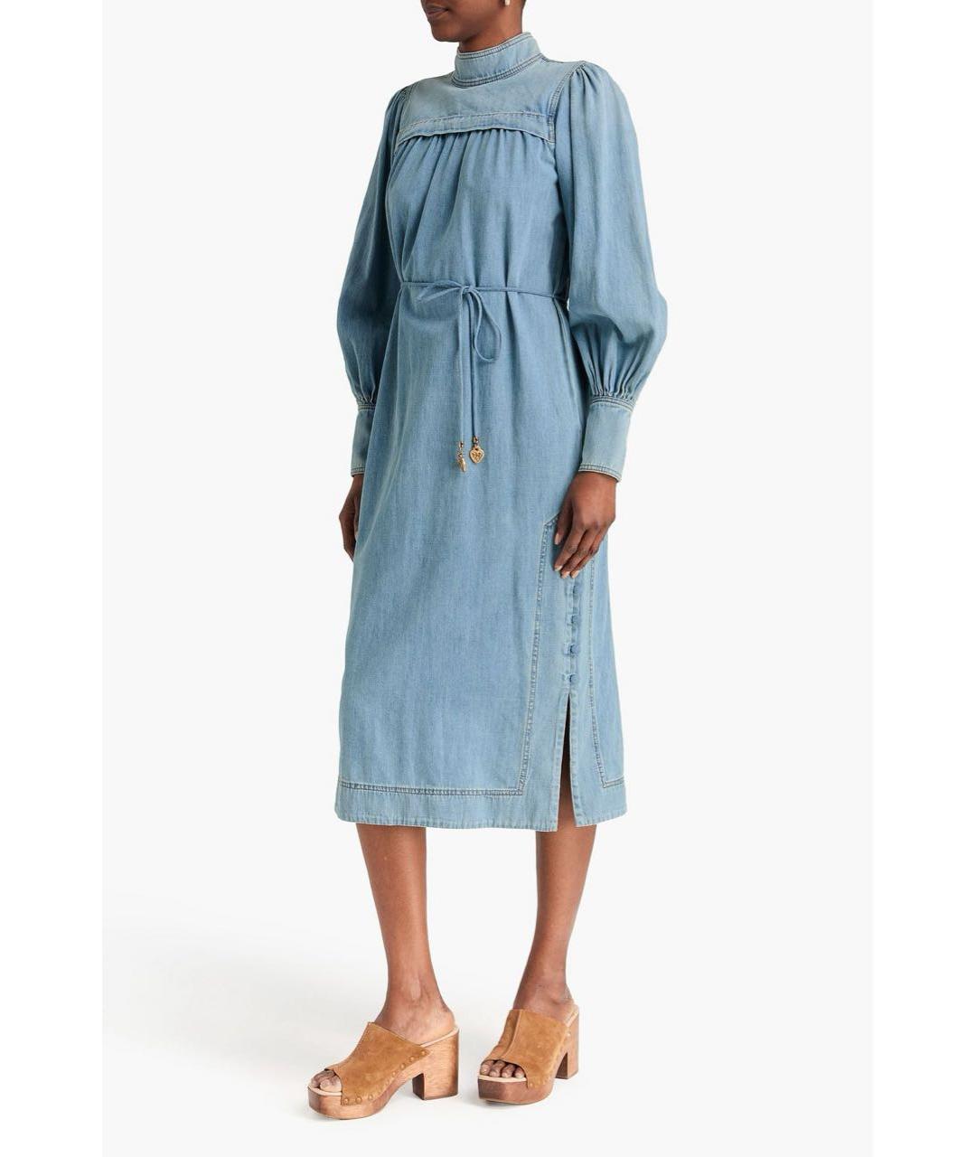 ZIMMERMANN Голубое хлопковое повседневное платье, фото 3