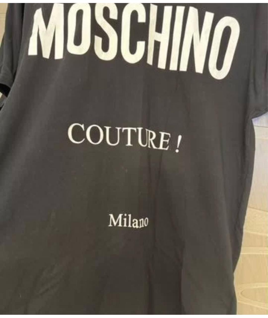 MOSCHINO Черная хлопковая футболка, фото 4