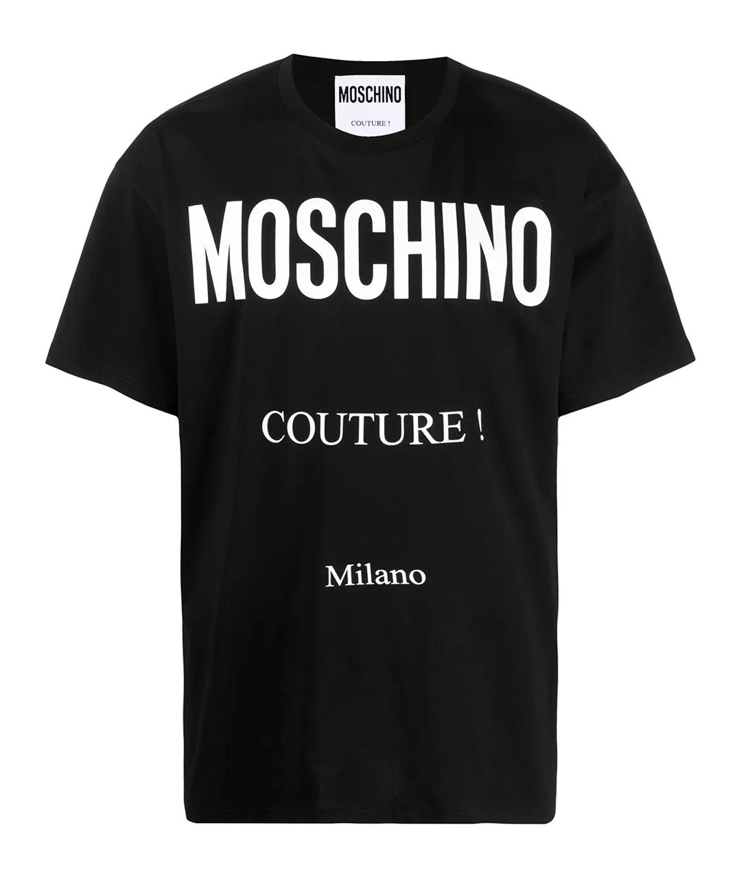 MOSCHINO Черная хлопковая футболка, фото 1