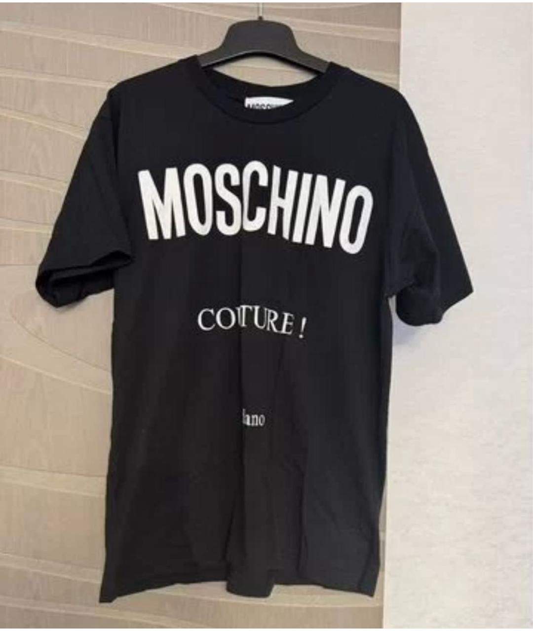 MOSCHINO Черная хлопковая футболка, фото 7