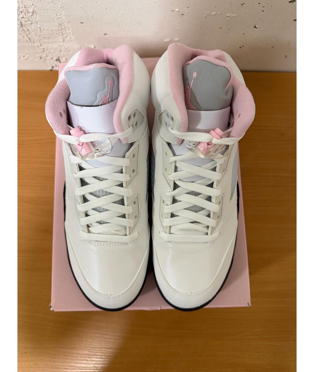 JORDAN Белые кожаные низкие кроссовки / кеды, фото 2