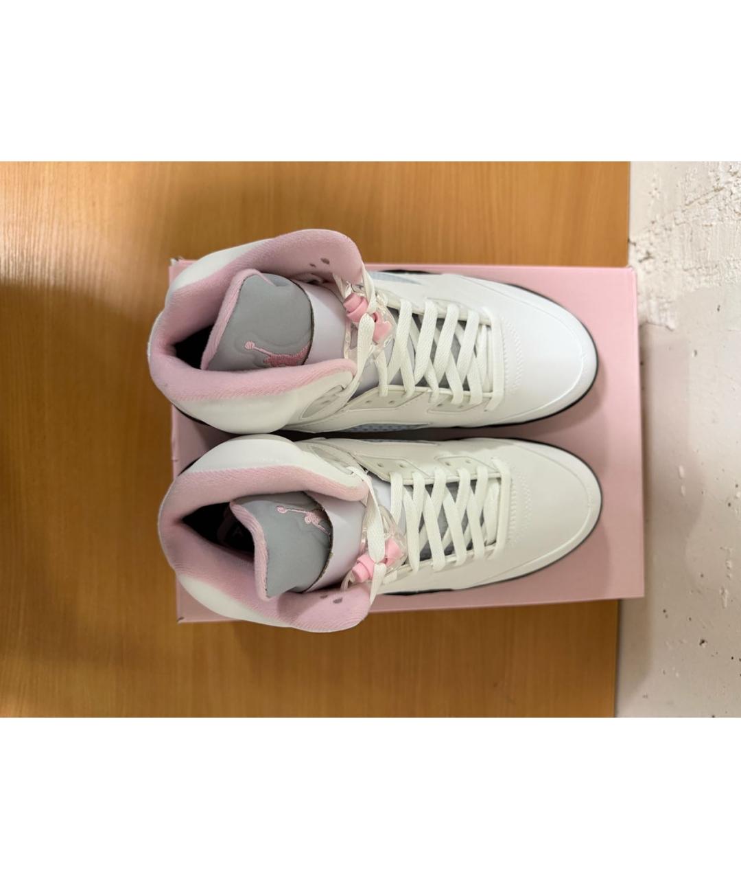 JORDAN Белые кожаные низкие кроссовки / кеды, фото 3