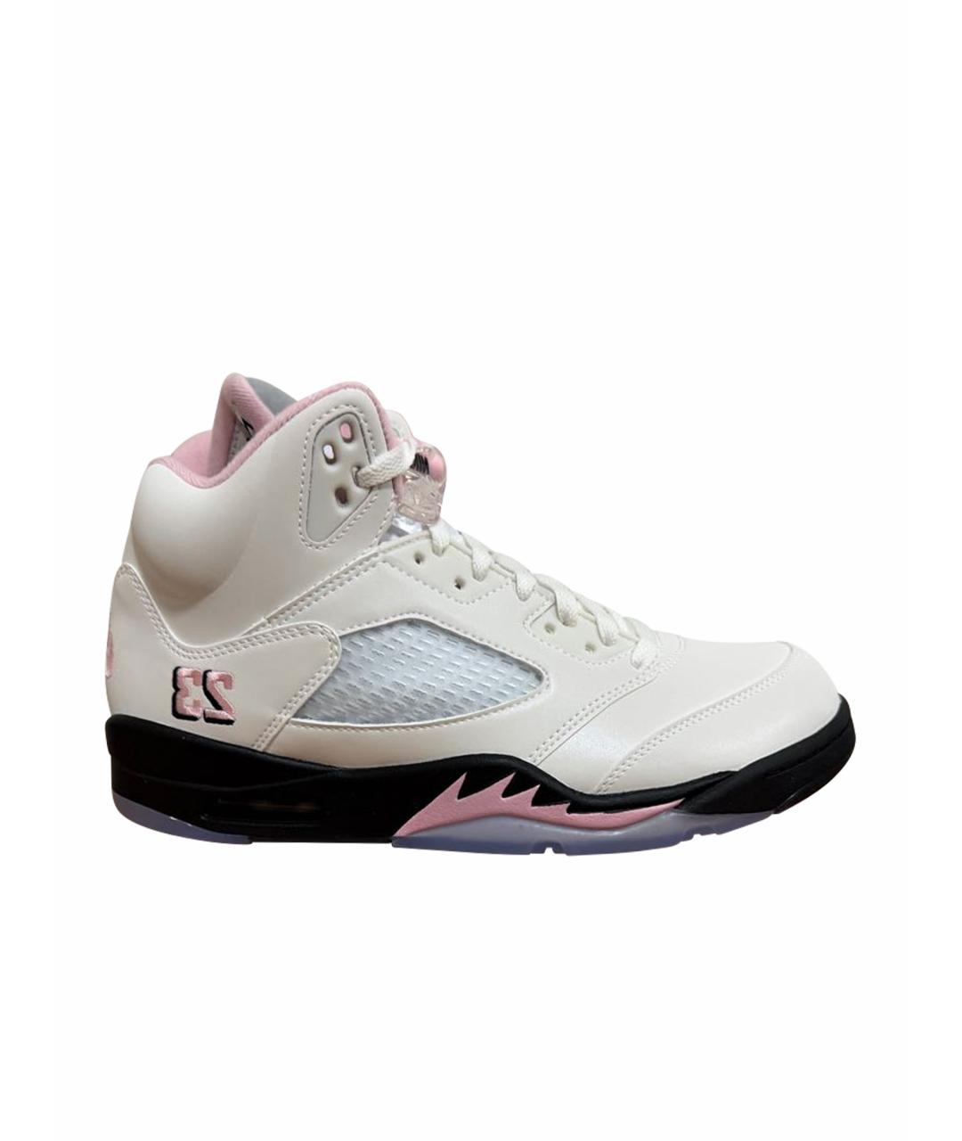 JORDAN Белые кожаные низкие кроссовки / кеды, фото 7