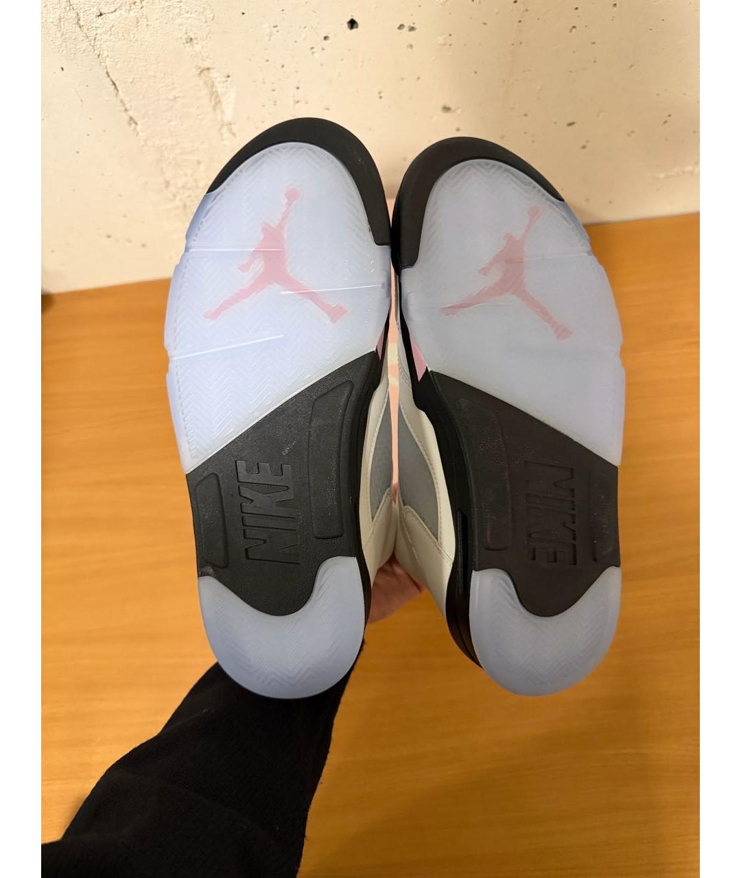 JORDAN Белые кожаные низкие кроссовки / кеды, фото 6