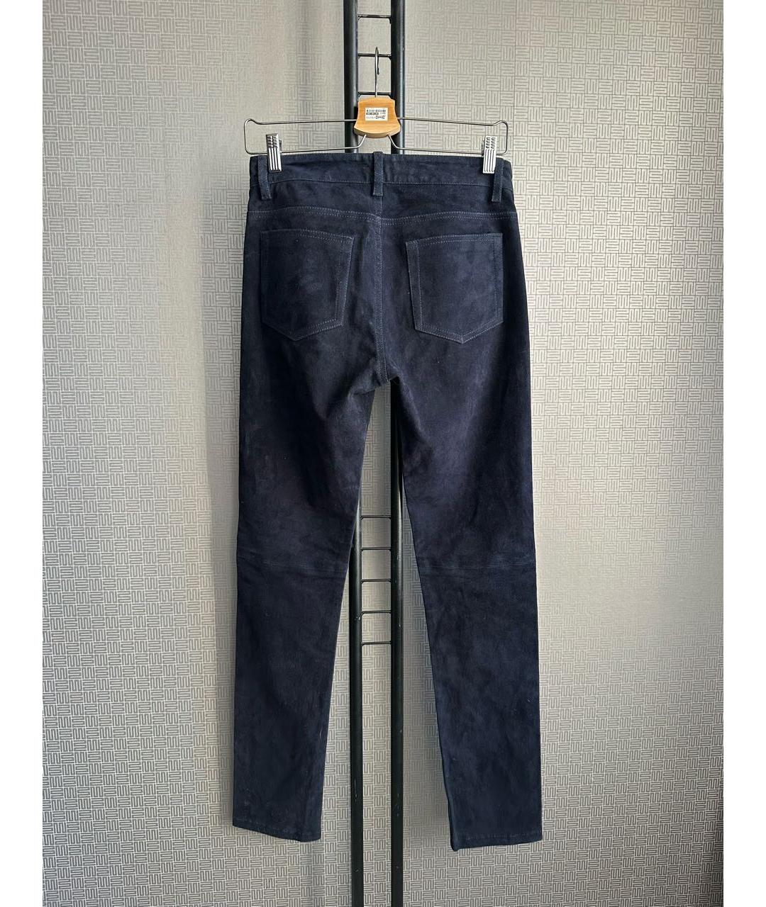 JOSEPH Темно-синие замшевые брюки узкие, фото 4