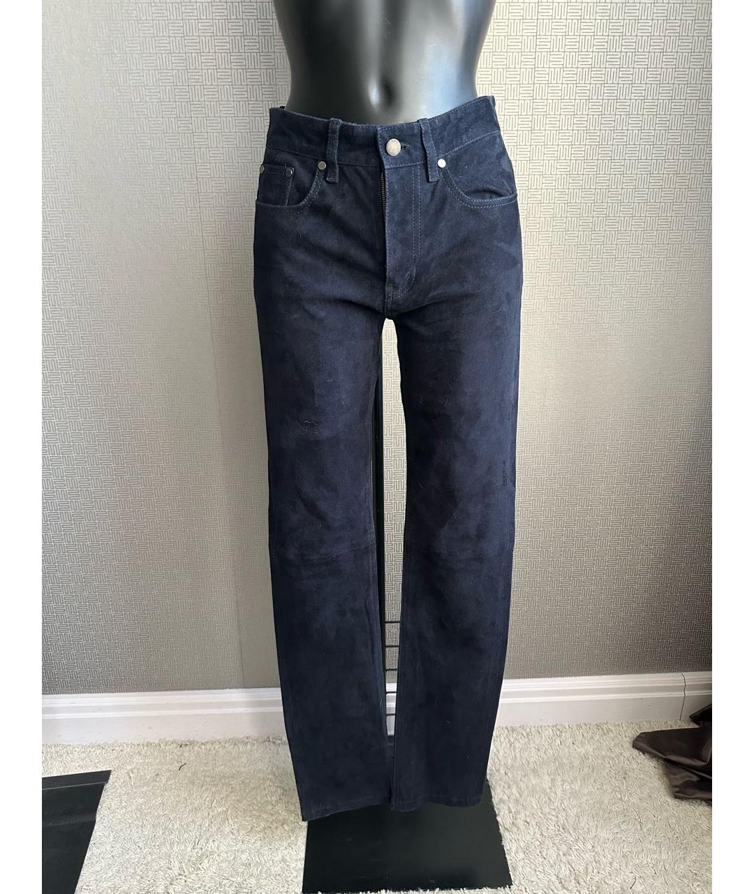 JOSEPH Темно-синие замшевые брюки узкие, фото 5