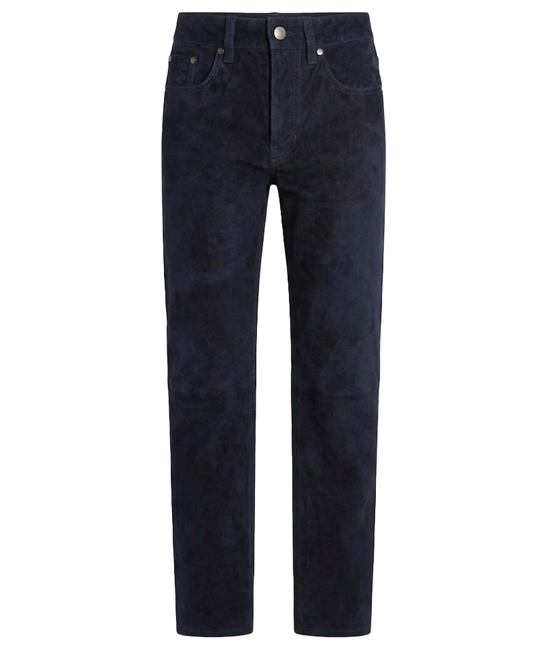 JOSEPH Темно-синие замшевые брюки узкие, фото 1