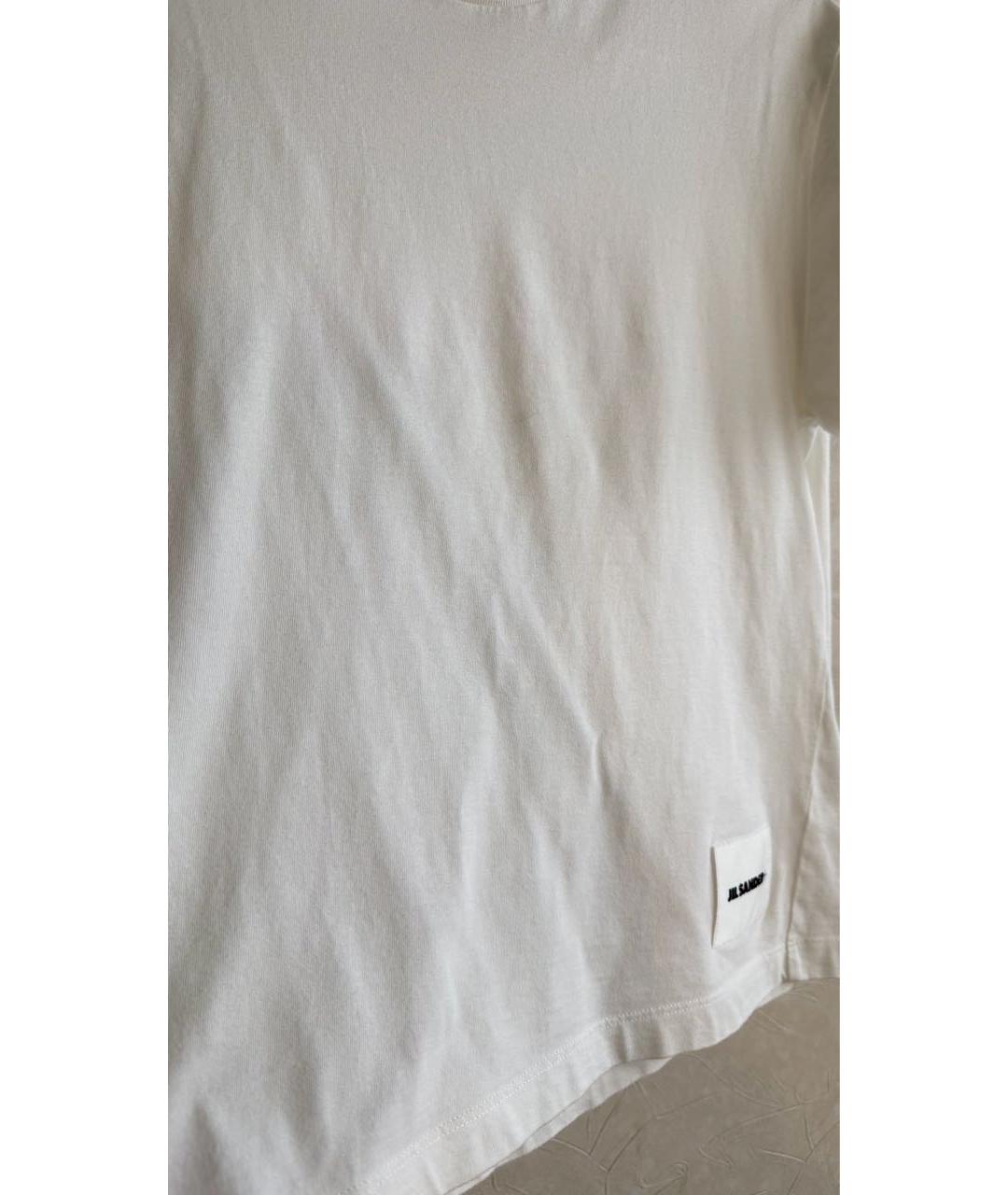 JIL SANDER Белая хлопковая футболка, фото 4