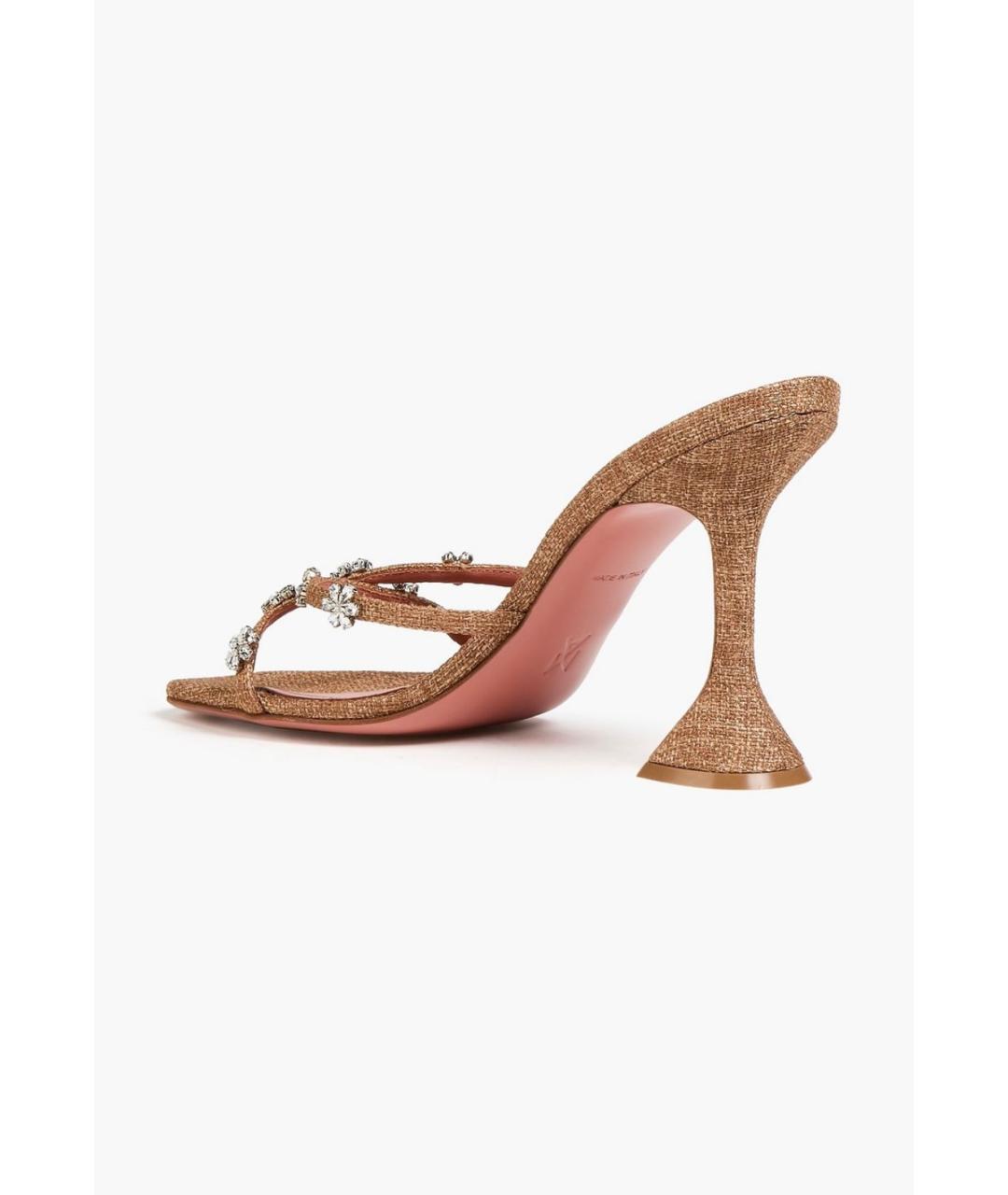 Amina Muaddi Коричневые мюли, фото 3