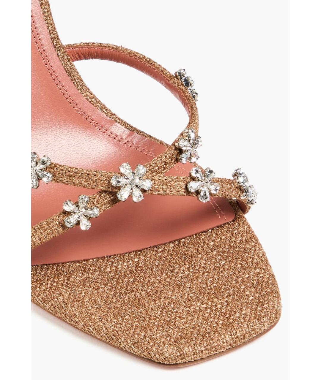 Amina Muaddi Коричневые мюли, фото 4