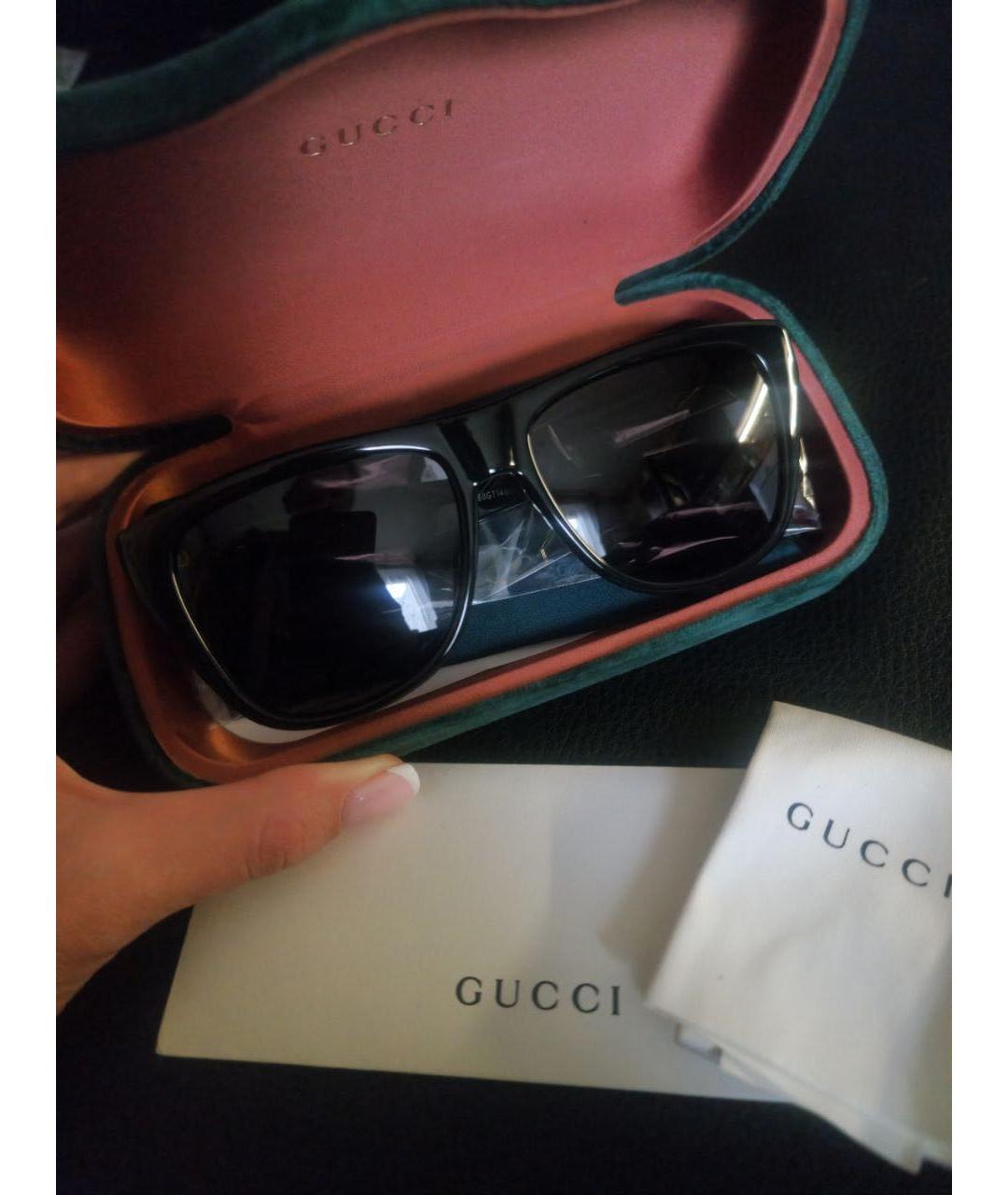 GUCCI Черные пластиковые солнцезащитные очки, фото 3