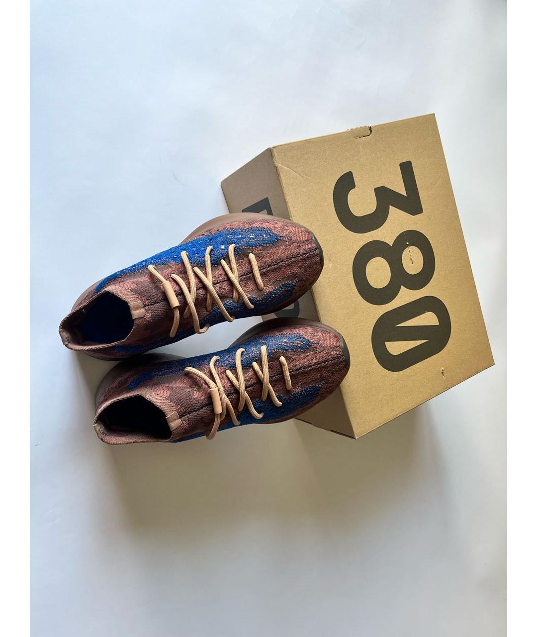 ADIDAS YEEZY Бежевые синтетические низкие кроссовки / кеды, фото 3