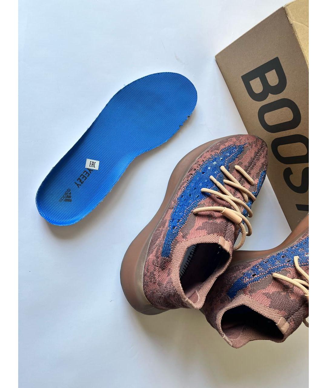 ADIDAS YEEZY Бежевые синтетические низкие кроссовки / кеды, фото 6