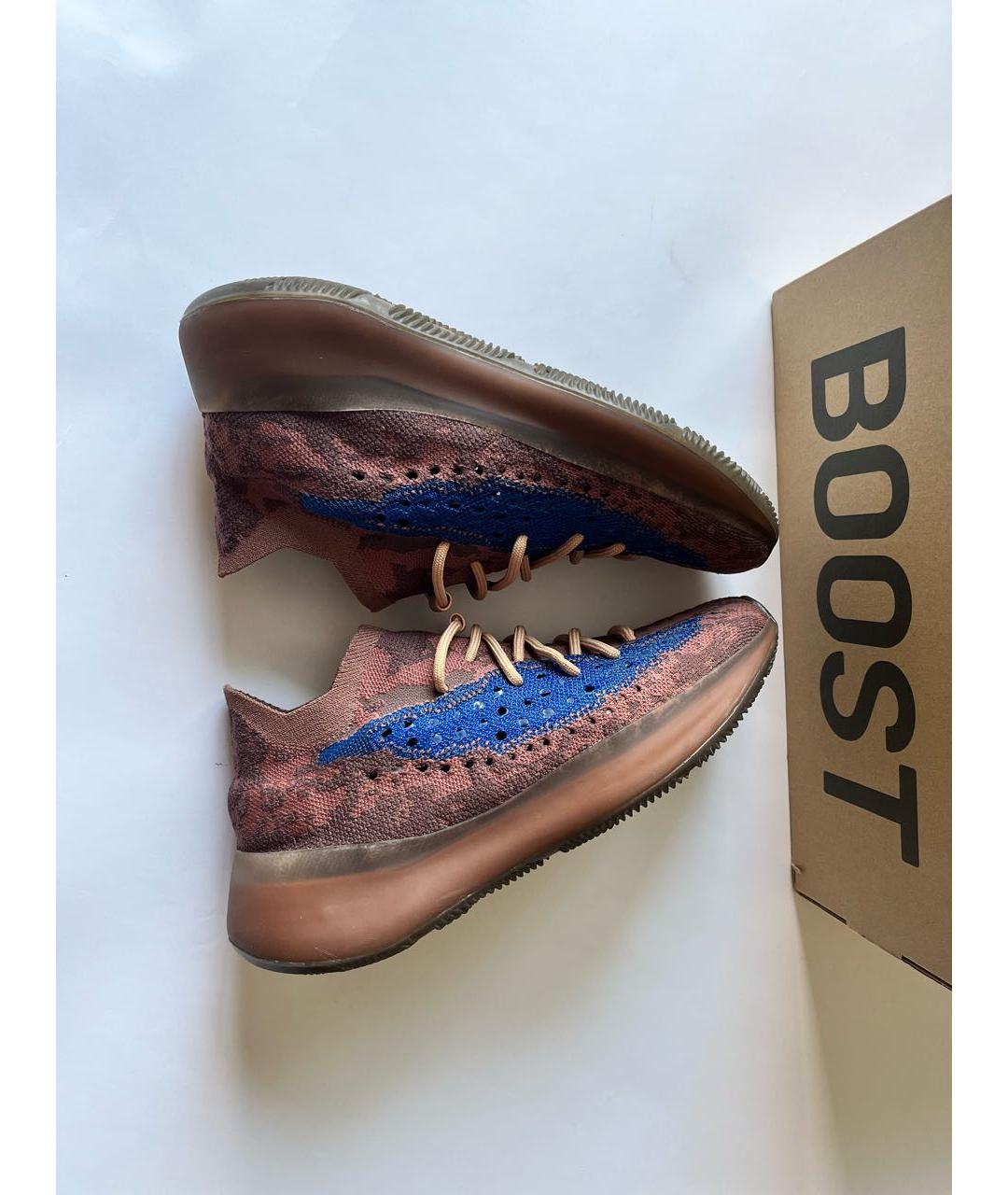 ADIDAS YEEZY Бежевые синтетические низкие кроссовки / кеды, фото 4