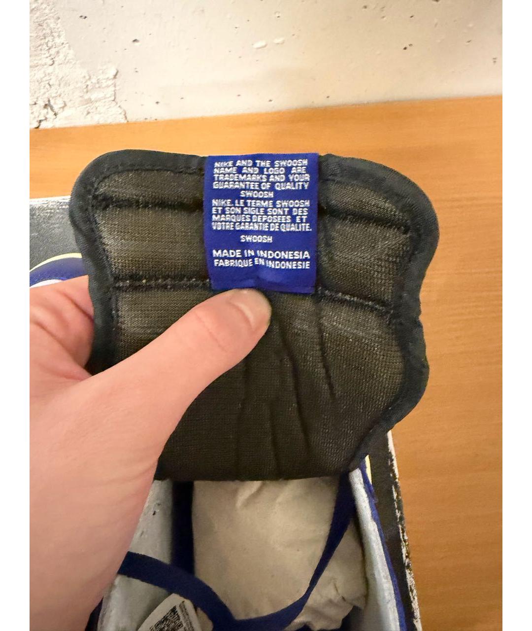 JORDAN Темно-синие кожаные высокие кроссовки / кеды, фото 7