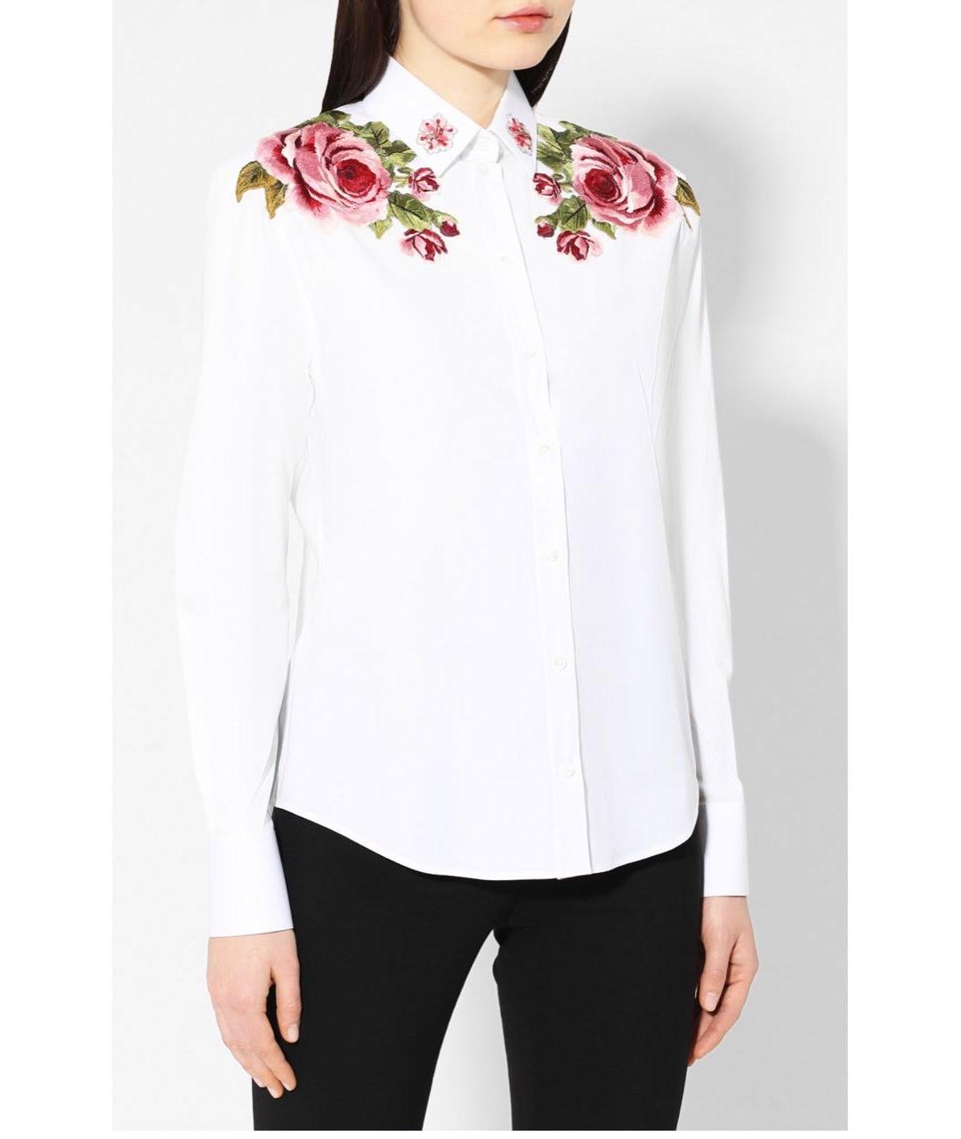 DOLCE&GABBANA Белая хлопко-эластановая рубашка, фото 8