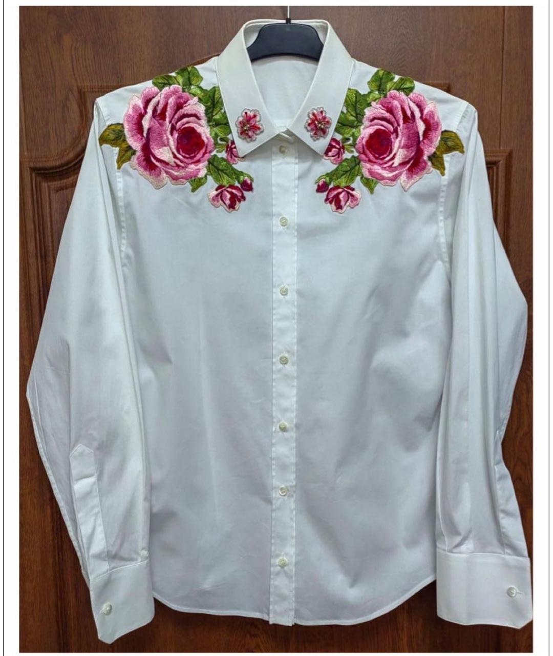 DOLCE&GABBANA Белая хлопко-эластановая рубашка, фото 3