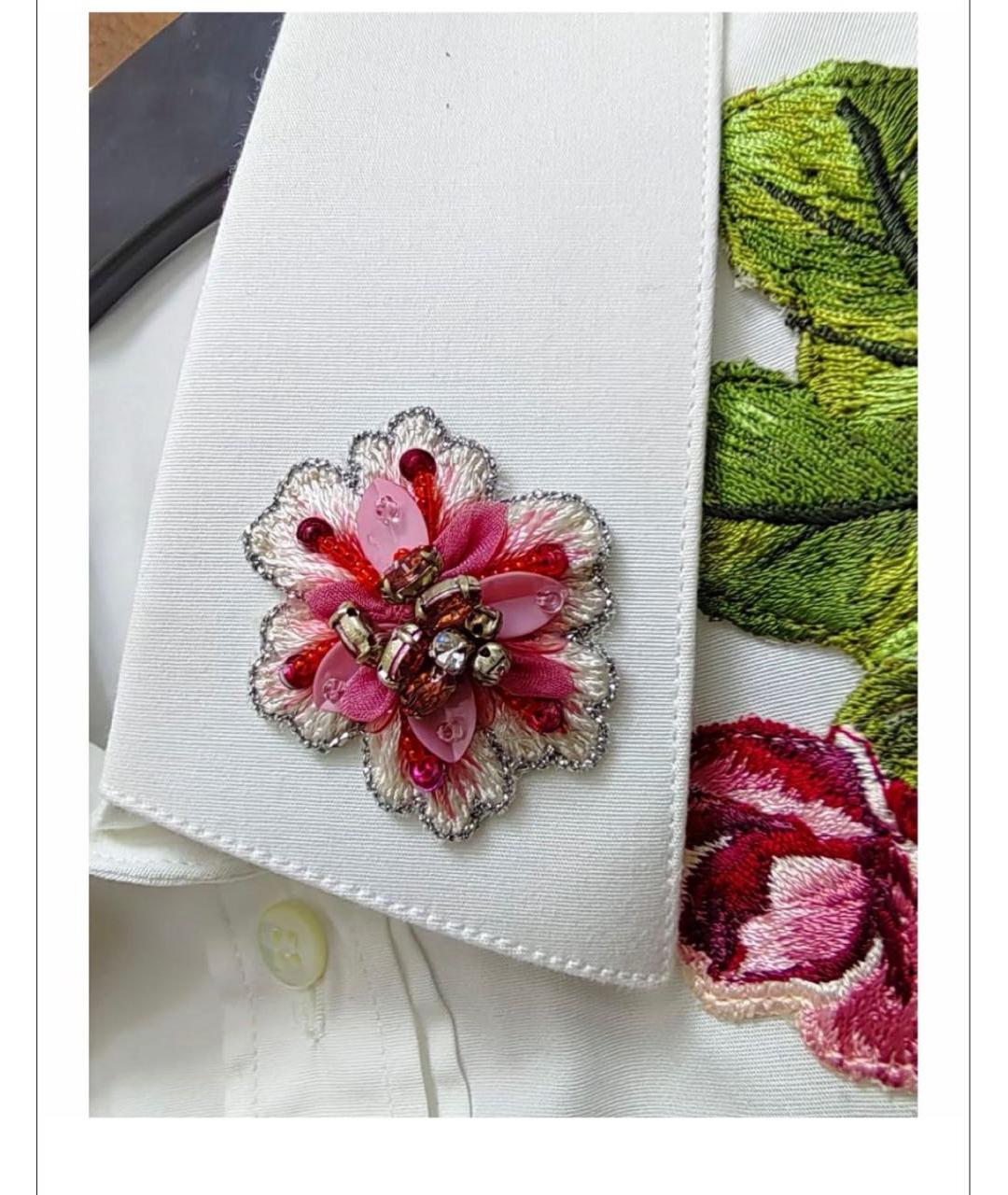 DOLCE&GABBANA Белая хлопко-эластановая рубашка, фото 7